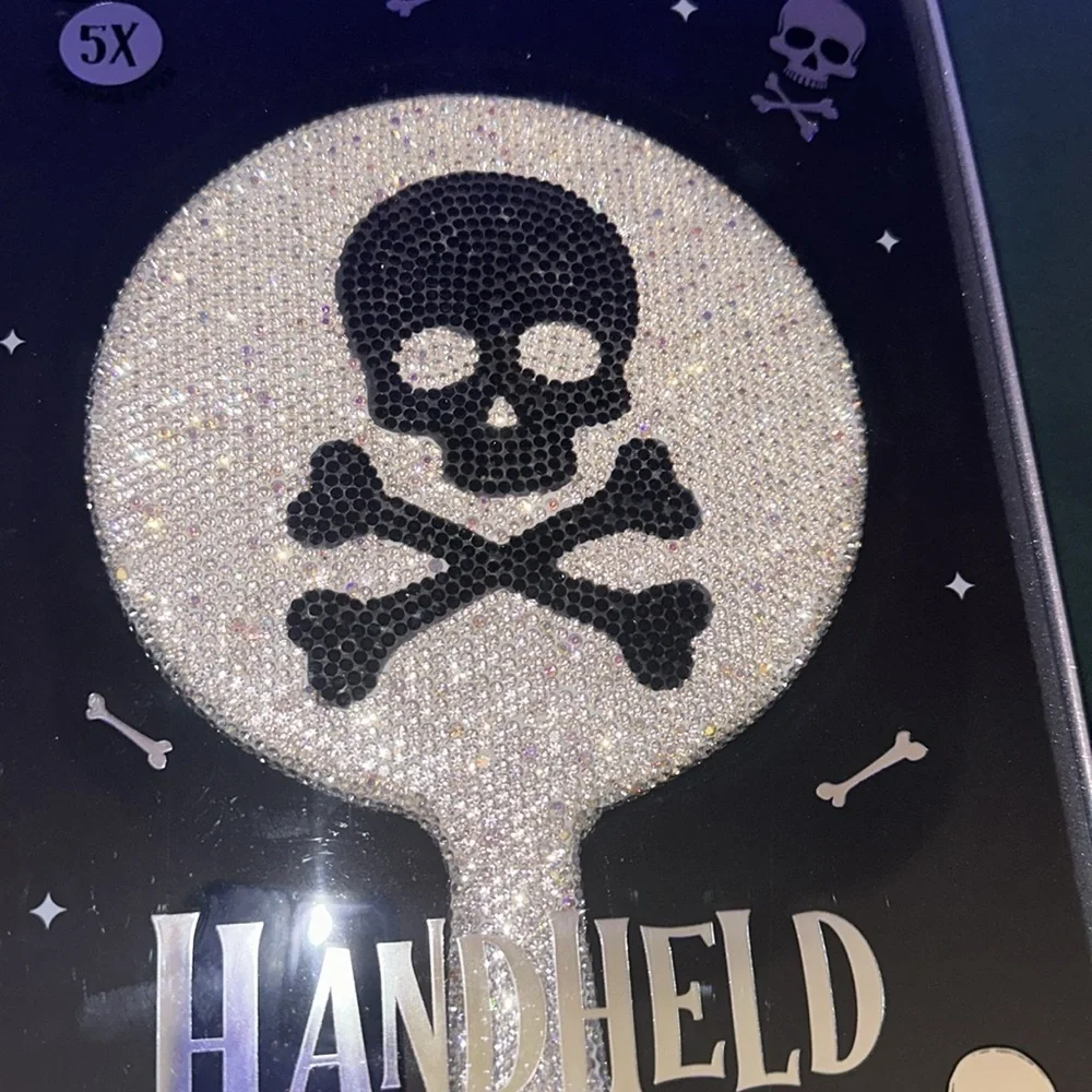 New Halloween skull handheld bling mirror💀☠️💀☠️💎💎💎